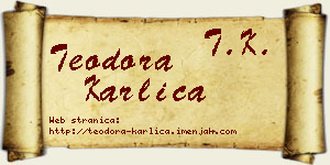 Teodora Karlica vizit kartica